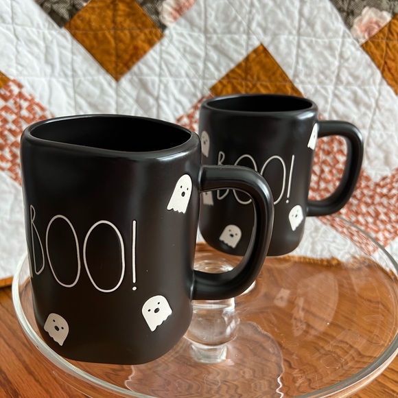 Black Halloween Ghost Mugs - Set of 2 - Picture 1 of 2